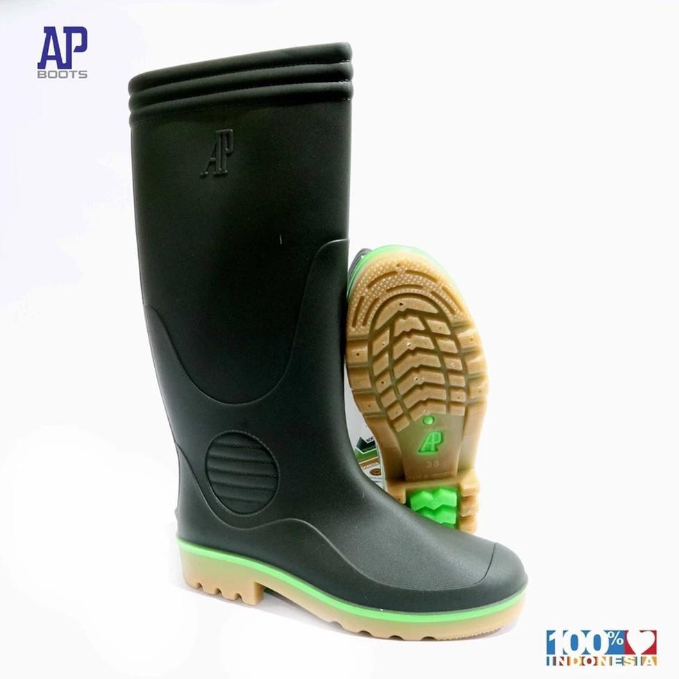 BESTPROMO SEPATU AP BOOTS TERRA ECO 3 HITAM - AP TERRA ECO 3 KARET TINGGI HITAM - AP BOOTS TERRA ECO