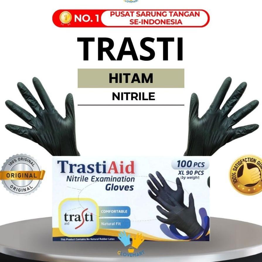 Sarung Tangan Trasti Aid Nitrile Hitam / Sarung Tangan Trasti Aid Nitrile/ Sarung Tangan Nitrile Tra