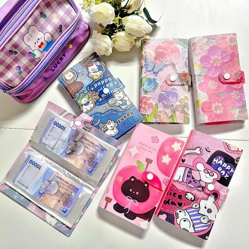 Buku Tabungan Viral 100 Slotsaving album Binder Uang Kertas Lucu Hemat & Cover Cantik Dompet Wallet 