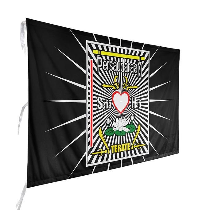 Nazhifa Printing - Bendera PSHT Persaudaraan Setia Hati Terate - Bahan Satin Peles, Ukuran Kecil - B