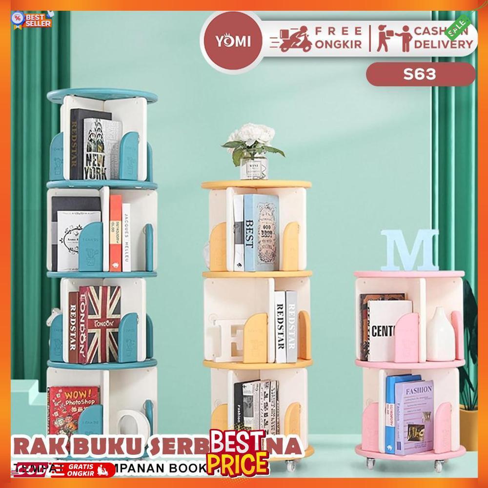 Terlaris Yomi- Putar Rak Buku Anak S63/ Rak Buku Serbaguna Tempat Penyimpanan Bookshelves