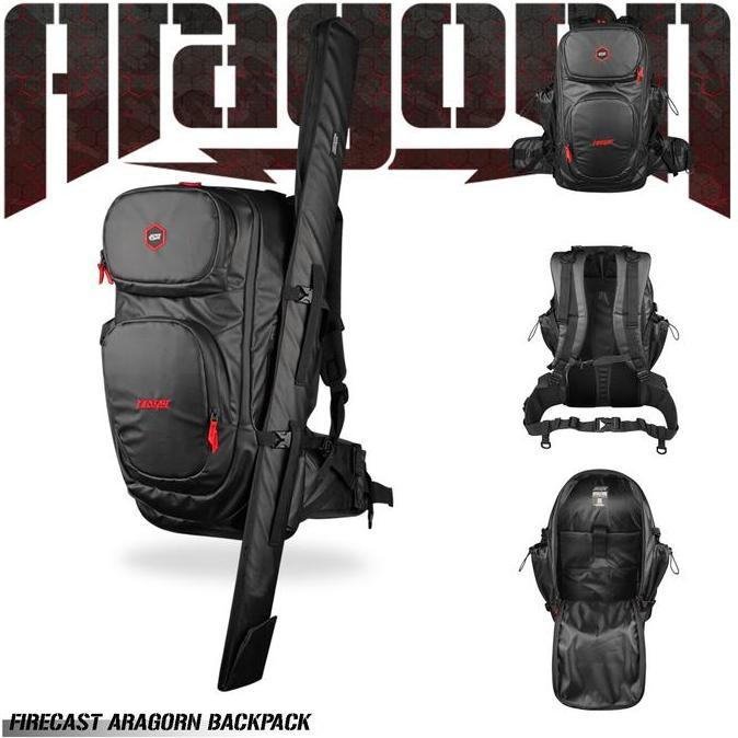 Tas pancing | Firecast backpack rod cover | Aragorn Black Red