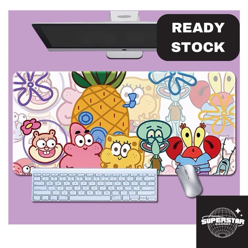 [ORI] Premium Mouse Pad Gaming 80x30cm ketebalan 3mm Motif Spongebob Squarepants Patrick Lucu Untuk 