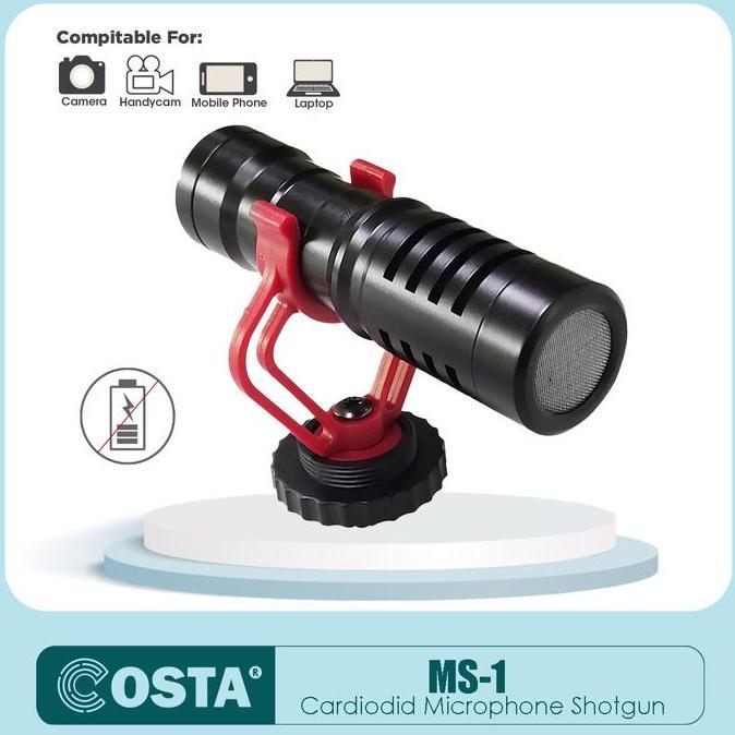 COSTA MS-1 Microphone Shotgun Cardioid Vlog For Camera,Smartphone