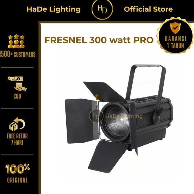 Fresnel Zoom 300 Watt Pro White Warmwhite - Lampu Sorot Panggung Fresnel LED COB 300 Watt Zoom