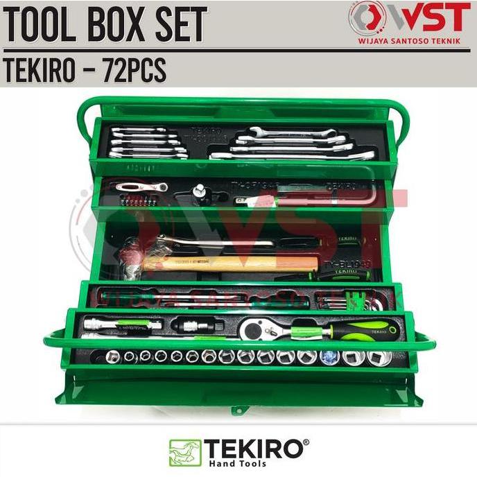Terlaris Tekiro Toolbox Set 72Pcs / Mechanic Tools Set 72 Pcs Tool Kit Set