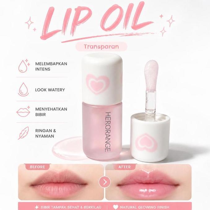 nevasadah9 - herorange lip oil honey transparan pelembap bibir cair