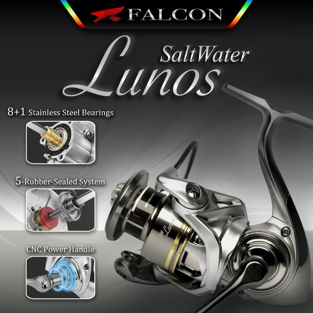 Reel Pancing Falcon Lunos SW Saltwater 8+1 Sealed Stainless  Bearing - CNC Power Handle
