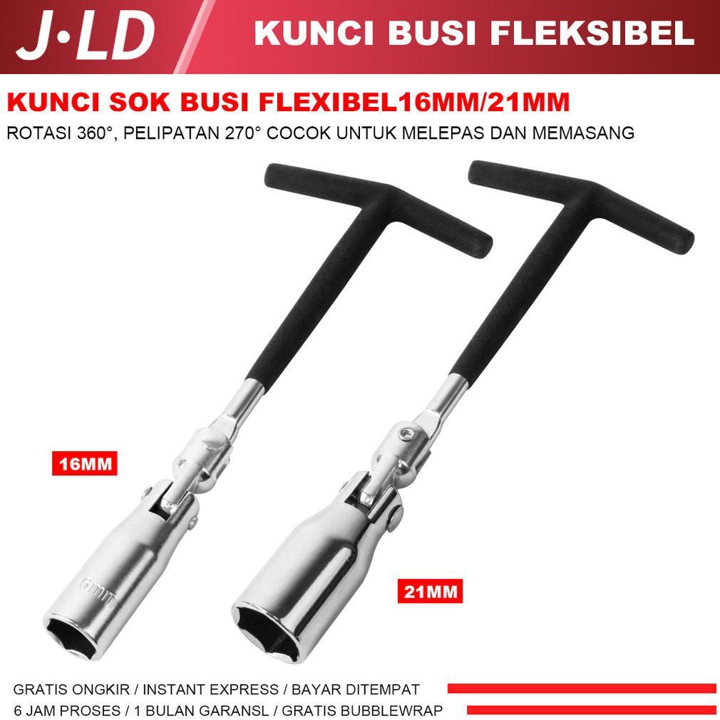 JLD Kunci Busi Fleksibel Kunci Sok Busi Flexibel 16mm/21mm KUNCI BUSI SOK Spark Plug Socket T-Handle
