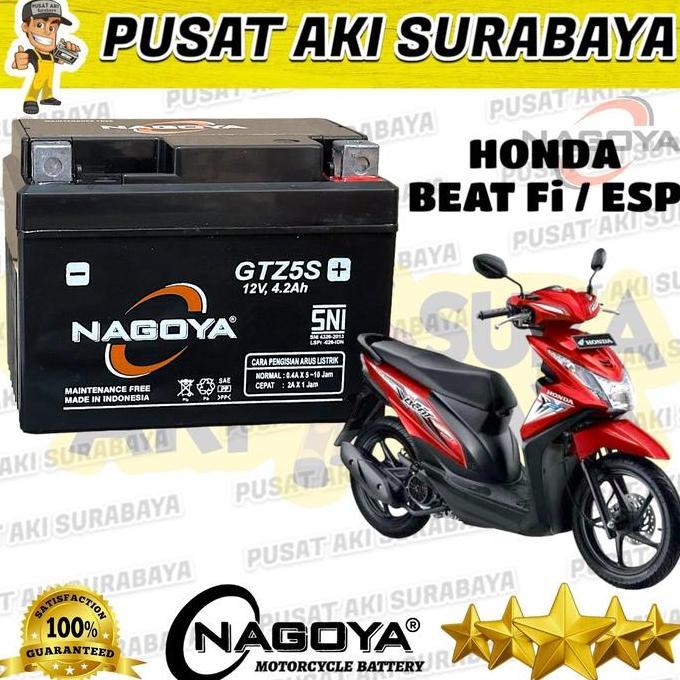 PUSAT AKI SURABAYA SUPER NAGOYA GTZ5S ACCU MF KERING MOTOR MATIC BEAT