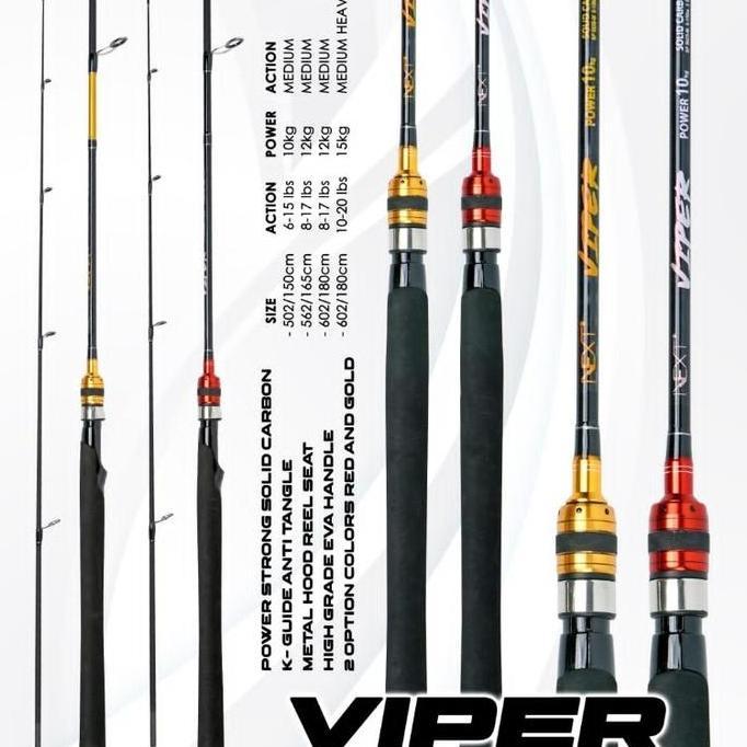 joran pancing next viper 165 180 cm carbon solid