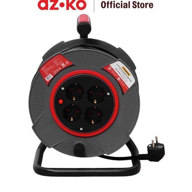 Azko Krisbow 30 Mtr Kabel Roll Abuabu Extension Cable Kabel Gulung Power Reel Kabel Listrik Cable Ro
