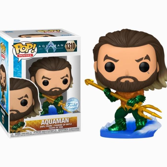 HOT SALE ORIGINAL FUNKO POP AQUAMAN 2 ON WAVE RIDING WAVES WITH TRIDENT FIGURE TERMURAH