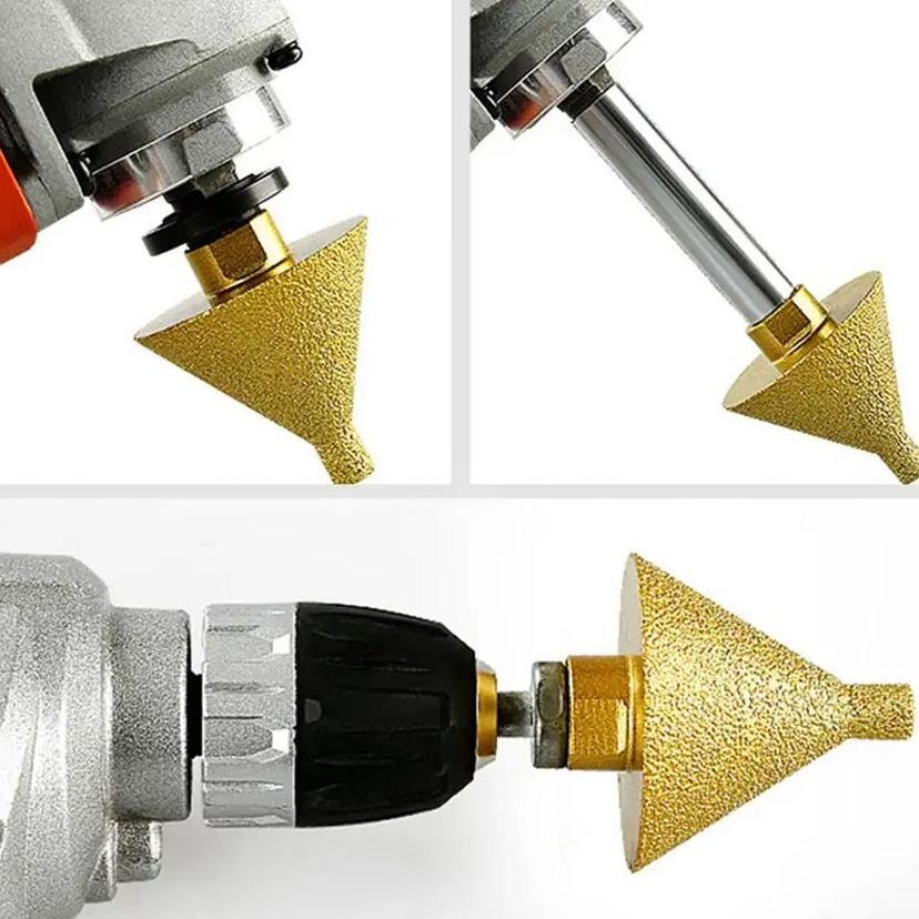 Mata CNC Router Diamond Chamfer Profil Batu Granit Marmer Nisan Kaca / Mata Profil Keramik Granit Bu