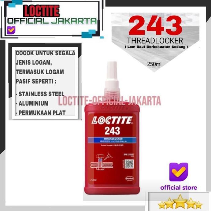 dewasty - LOCTITE  272/271/262/263/243 250ML LEM THREADLOCKER LEM BAUT LEM BEARING 250ML Diskon