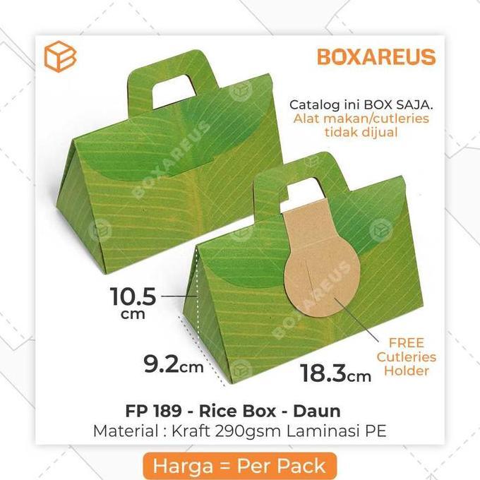 KOMARIJUILI - BUNGKUS NASI RICE PACK LUNCH BOX KEMASAN KERTAS MAKANAN | FP 189