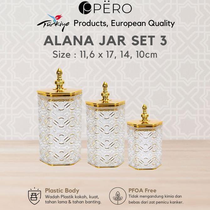 [Best Deal Promo Payday] Pero Alana Jar Set 3 / Toples Isi 3 / Toples Plastik Isi 3