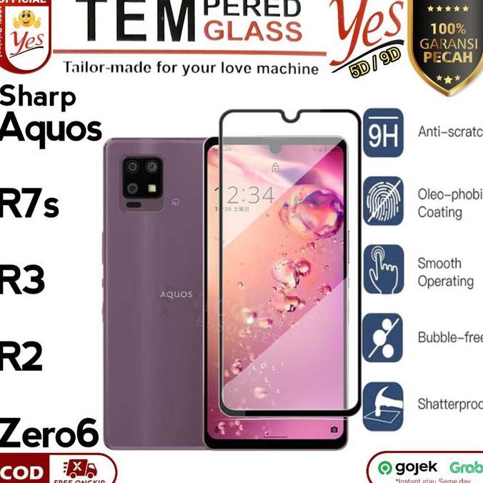 DE135 - Sharp Aquos R7s R2 R3 Zero6 Tempered Glass Anti Gores Bening Full 5D
