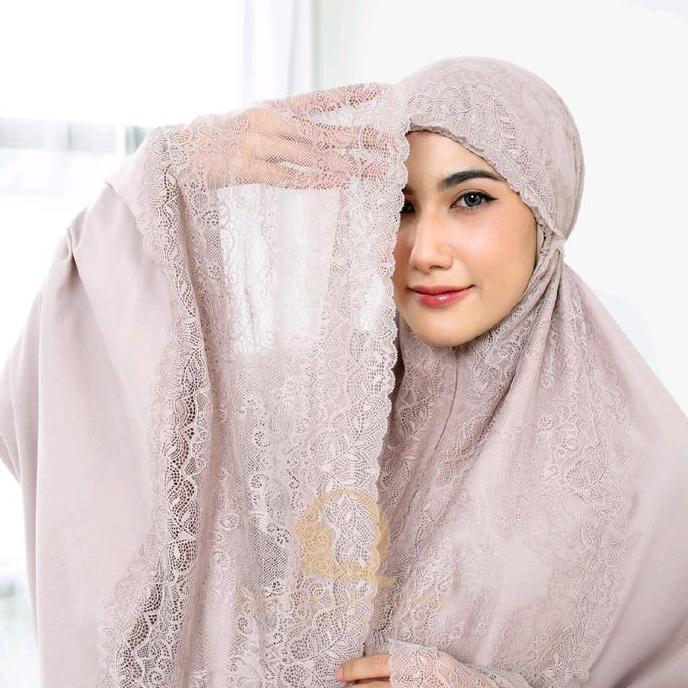 PR0M0 QMW - Mukena Dewasa Renda Brukat Katun Mikro Premium 2in1 Motif Renda Cantik Lembut Nyaman Muk