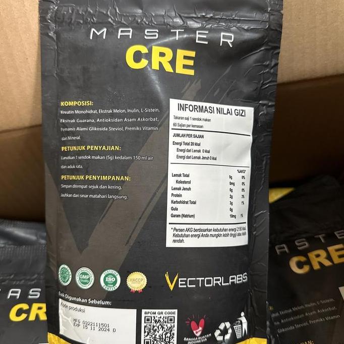 Vectorlabs Master Cre 300 Gram Creatine Kreatin Suplemen Fitness Gym