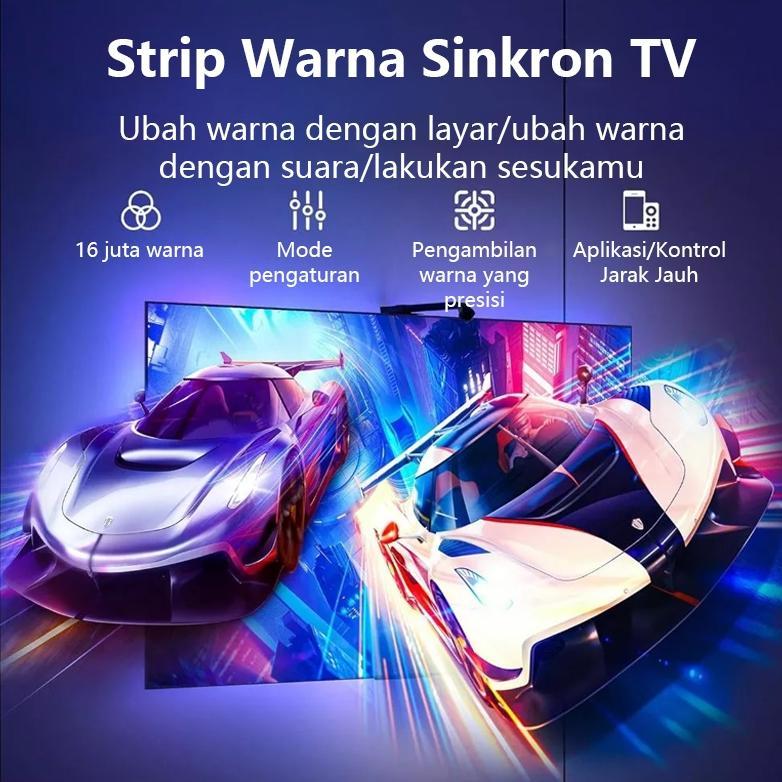 BESTPROMO Backlight TV Led Strip Lampu RGBIC PC TV Modding 3.8 Meter Dgn Lem Remote