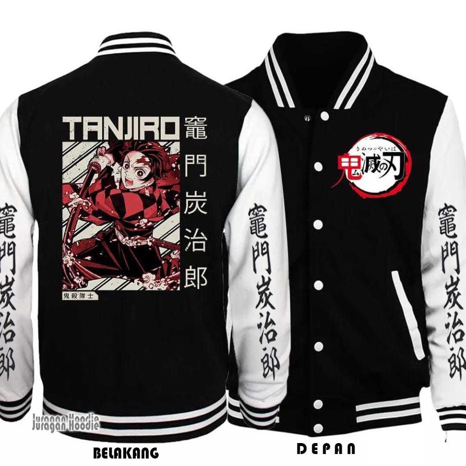 PROMO Jaket Sweater Varsity Tanjiro Jepang  / Jaket Sukajan Kucing Neko / Jaket Pria Wanita