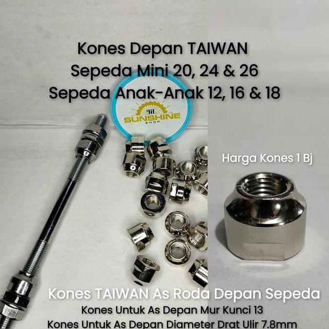Kones As Kecil Untuk Hub Roda Depan Sepeda Anak BMX Sepeda Mini Dewasa Mur Kunci 13