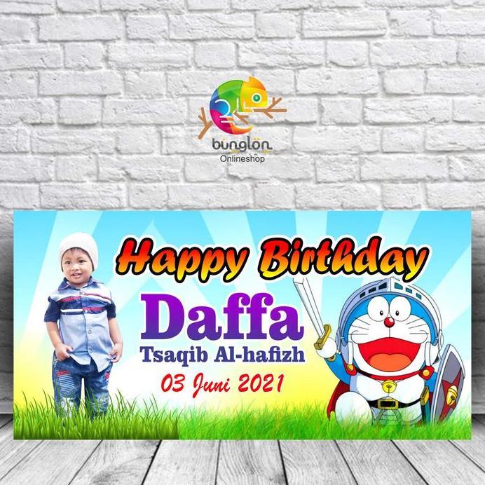 Banner, Spanduk, Backdrop Ulang Tahun Tema Doraemon B