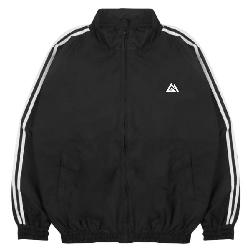 Jaket Tracktop Parasut Vintage Pria Wanita Waterproof Jaket Tracktop Casual Windbreaker
