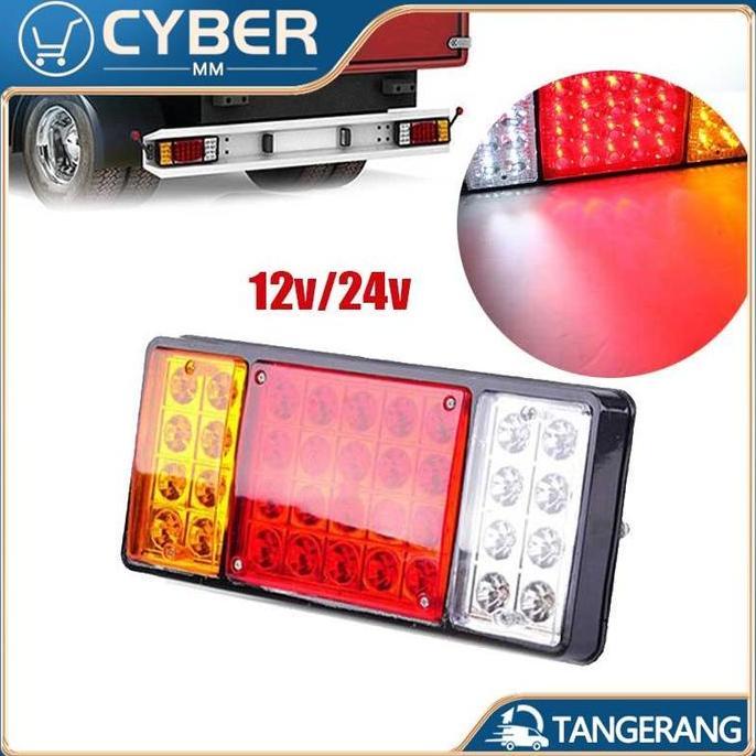 COLOCAS 2PCS Stop Lamp Truk 24 Volt 12 Volt LED Tahan Lama Lampu Belakang Truk