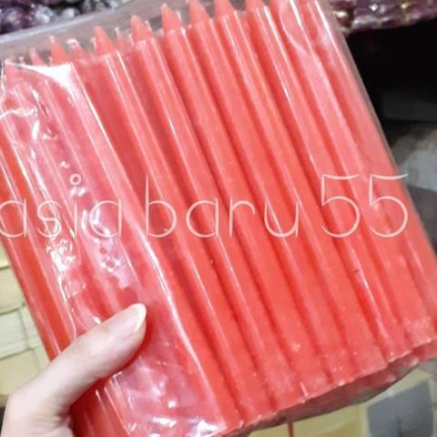 Lilin Merah 1Kg Uk. Kecil , Lilin , Lilin Sembahyang / Lilin Puja / Lilin Ibadah , Lilin Merah