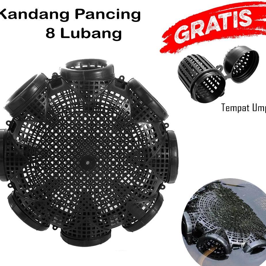 Kandang Pancing Belut Jumbo 8 Lubang / Memancing Jaring Perangkap Ikan / Udang / Bubu Bahan Plastik,