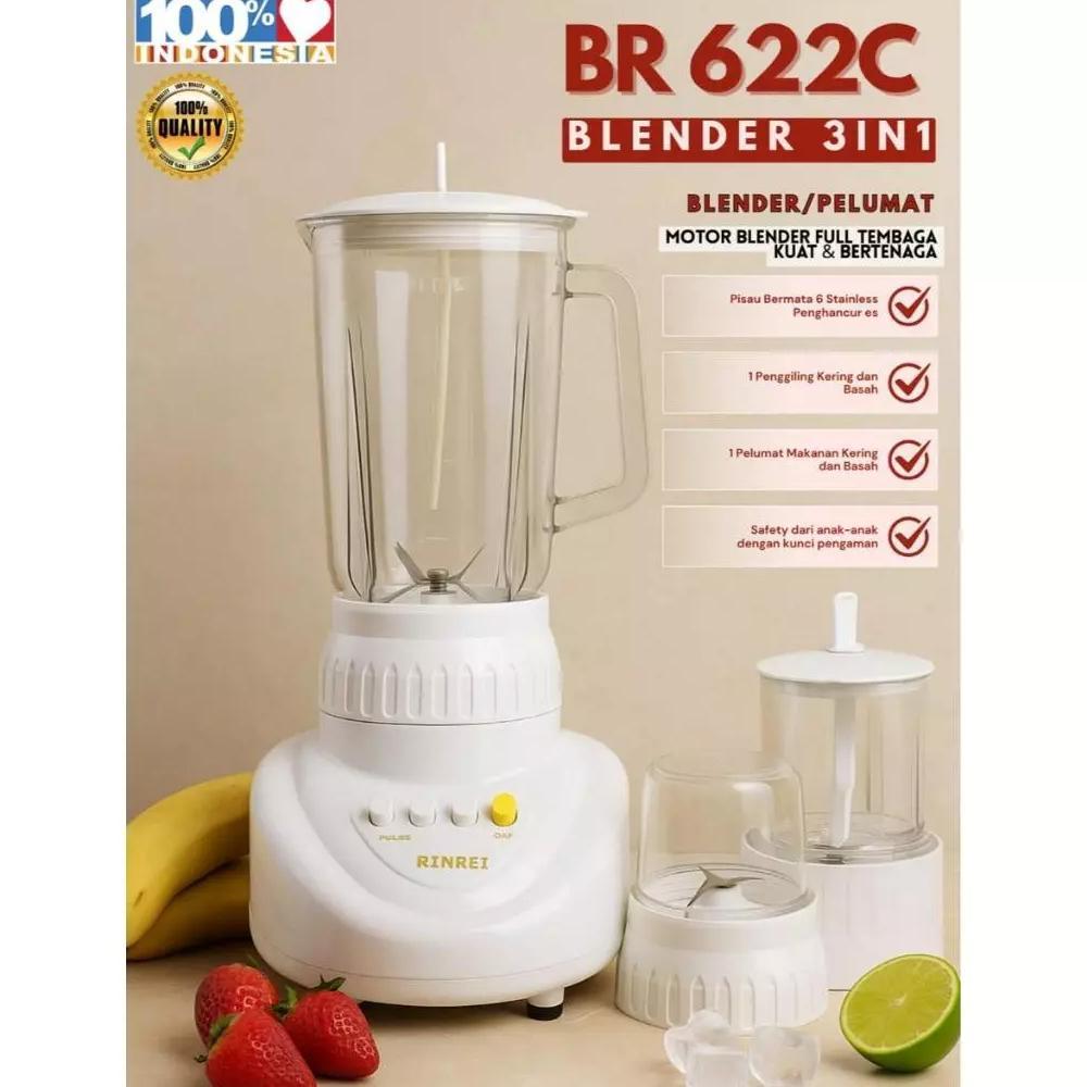 TERMURAH Blender Rinrei BR 622 C 3in1  Penggiling Bumbu Daya 300W