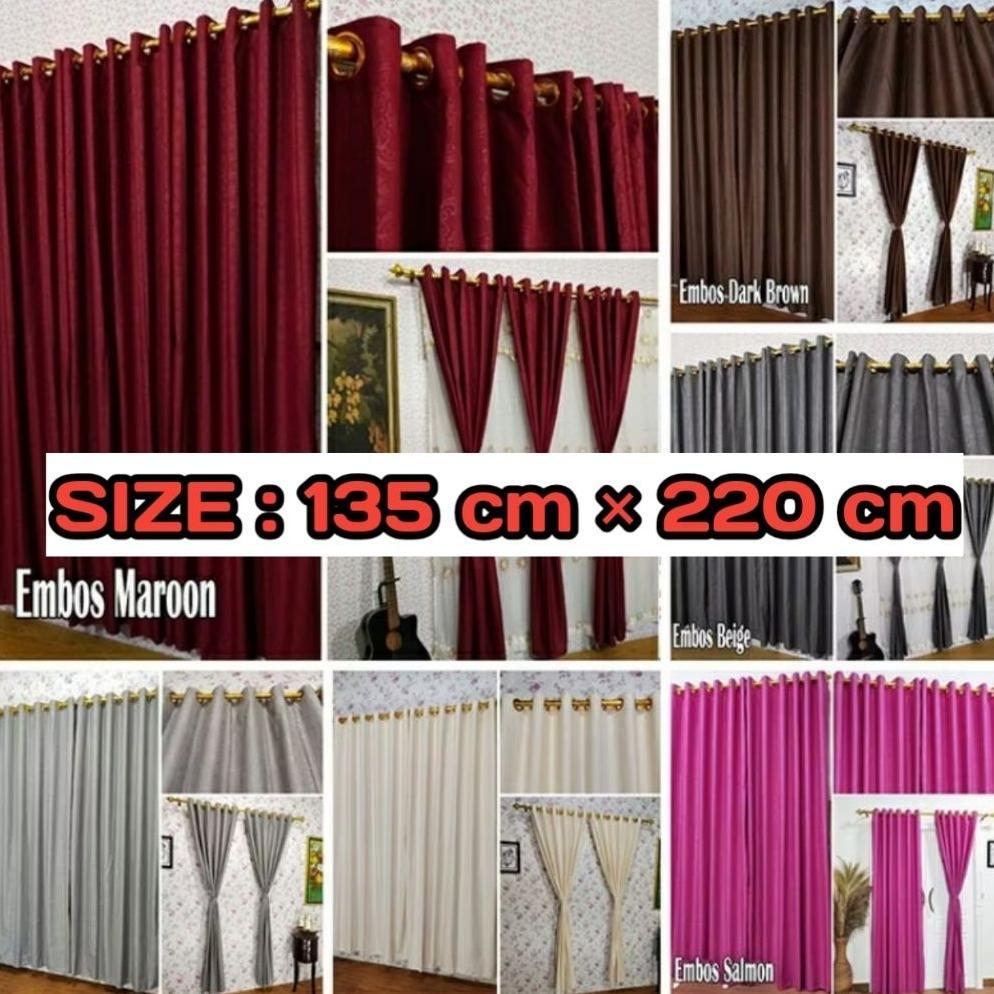 Gorden Smokring 12 Ring 135Cm X 220Cm Polos Embos Gorden Pintu Gorden Jendela