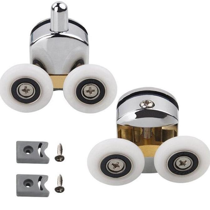 CABBALUS 2pcs Roda Pintu Shower Roda Shower Box 23/25mm Roda Kamar Mandi Kaca Roller Pintu Shower Ro