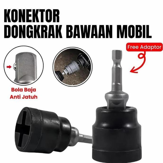 RGPOTZ Kunci soket khusus dongkrak, kunci listrik, alat bantu membongkar ban mobil silang, obeng lis