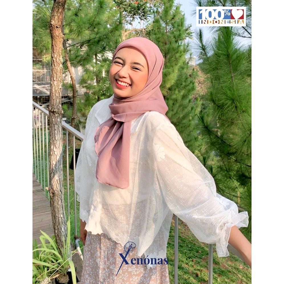 Enora Outer Brokat Embroidery Kekinian by Xenonas - Outer Brukat / Lace Top Brokat / Lace Skirt / Ke