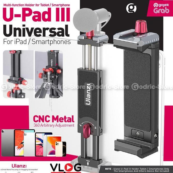 ULANZI U-Pad III Metal Holder Mount Universal Clip for Tablet iPad HP