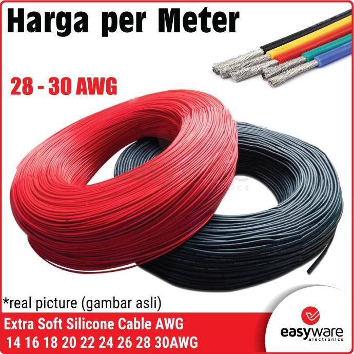 KABEL EXTRA SOFT SILICON AWG HIGH TEMPERATURE KABEL AWG LENTUR 28AWG - 30AWG AWG 28 30 [HARGA PER ME