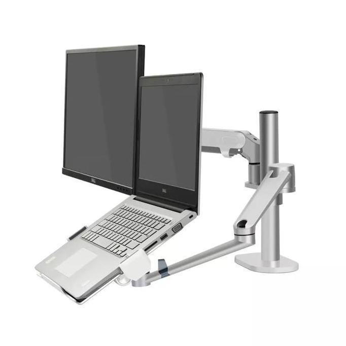 bracket monitor dual arm monitor dan Laptop adjustable & rotate 360