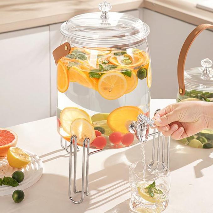 - Ketel Air Dingin Gaya Jepang Dengan Dispenser Air Keran, Ember Kedap Udara Transparan Rumah Tangga