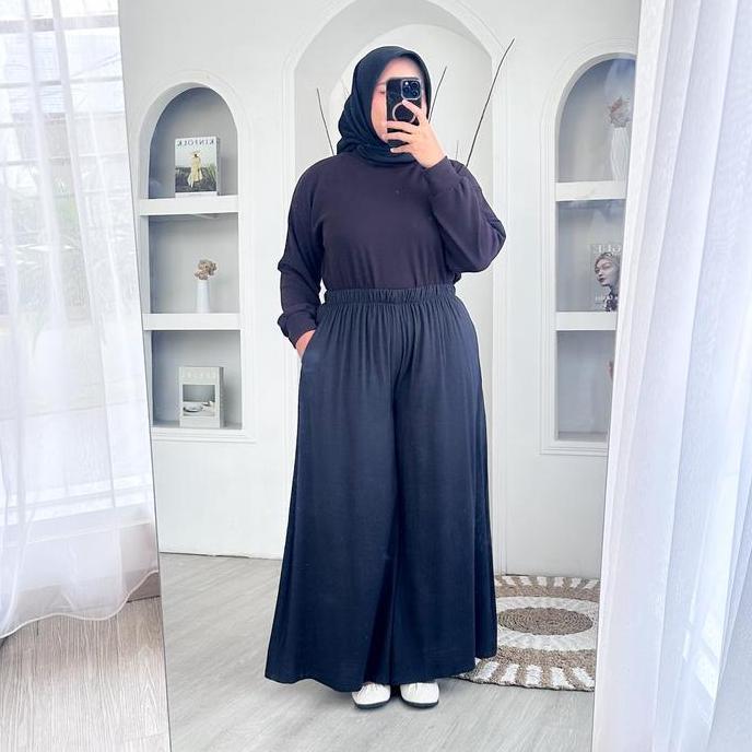 ADINDA KULOT (GL) Celana Kulot Wanita Big Size Linen Viscose Adem Longgar Fashion Casual Terbaru