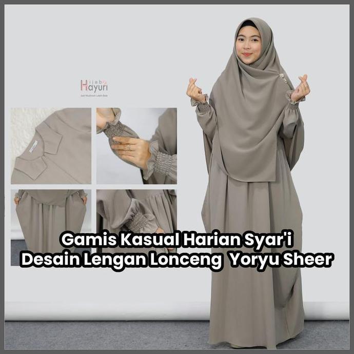 Gamis Cantik Polos Simpel Elegan Syari - Gamis Hilya - Outfit Muslimah by Hijab Hayuri