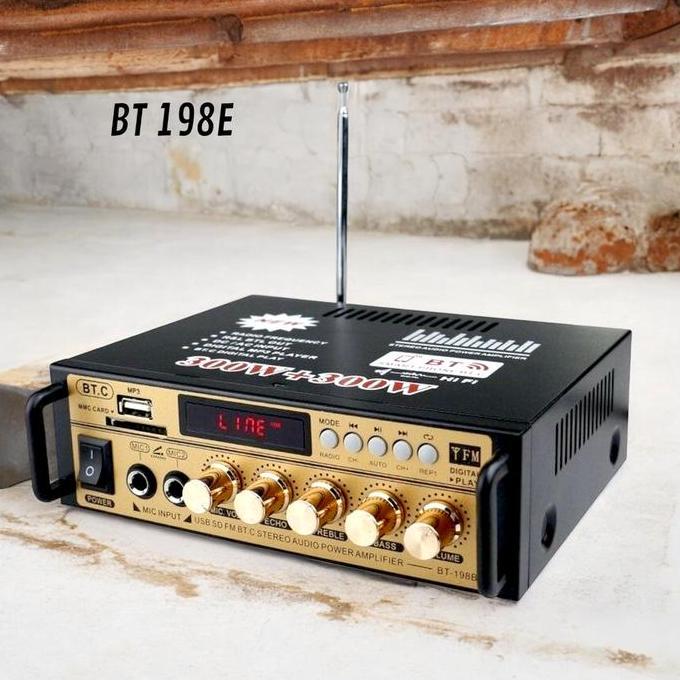 Nagaswara.Id - Power Amplifier Wireless Bt 5.0 Bt-198E Echo 300W+300W Amplifier Echo Karaoke Bluetoo