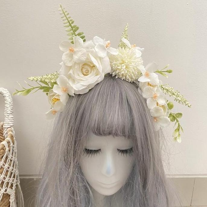Flower crown halloween bando bunga pesta perlengkapan foto party murah LS