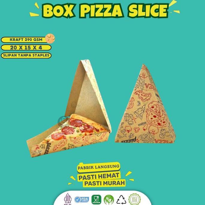 Ver- [25 Pcs] Dus Pizza Segitiga / Box Pizza Slice / Kardus Pizza  Crepes Segitiga / Ps1K2Z1