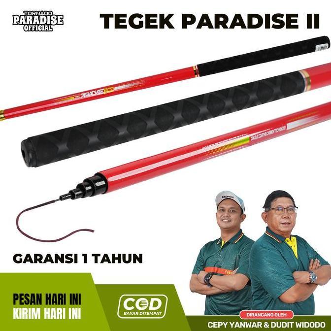 NEW TEGEK PANCING JORAN PARADISE II 2 FIBER COATING CARBON UKURAN 240 270 300 360 450 540 630 CM | M