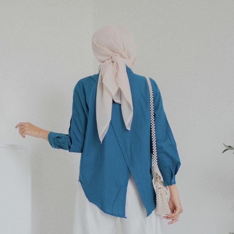 Nelka Kemeja Wanita Oversize Linen Premium