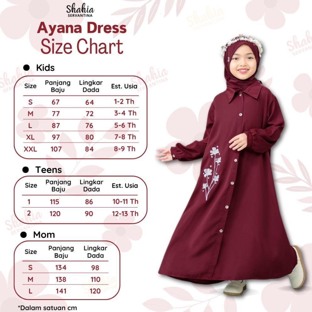 Promo Shahia Servantina - Ayana Dress Bordir Gamis Anak Perempuan Couple Mom & Kids