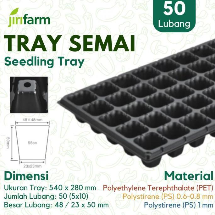 Tray Semai 50 Lubang Tebal 1 Mm Bahan Ps Pet Potray Seeding Murah Tebal Best Seller Allshop